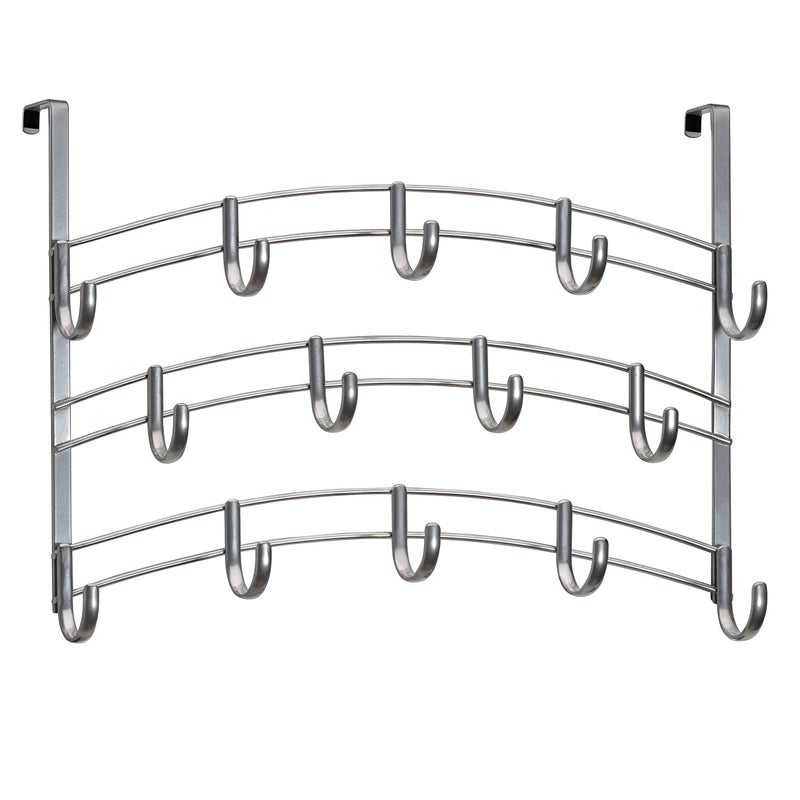 LYNK ProfessionalÂ® Homeâ„¢ Over Door Hooks Rack - 14 Hook Over Door Hanger - Over Door Towel Rack - Hanging Towels or Clothes - Bathroom, Bedroom or Laundry Room - Lifetime Ltd. Warranty - Platinum - Image 1
